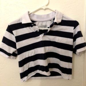striped crop top w/ collar